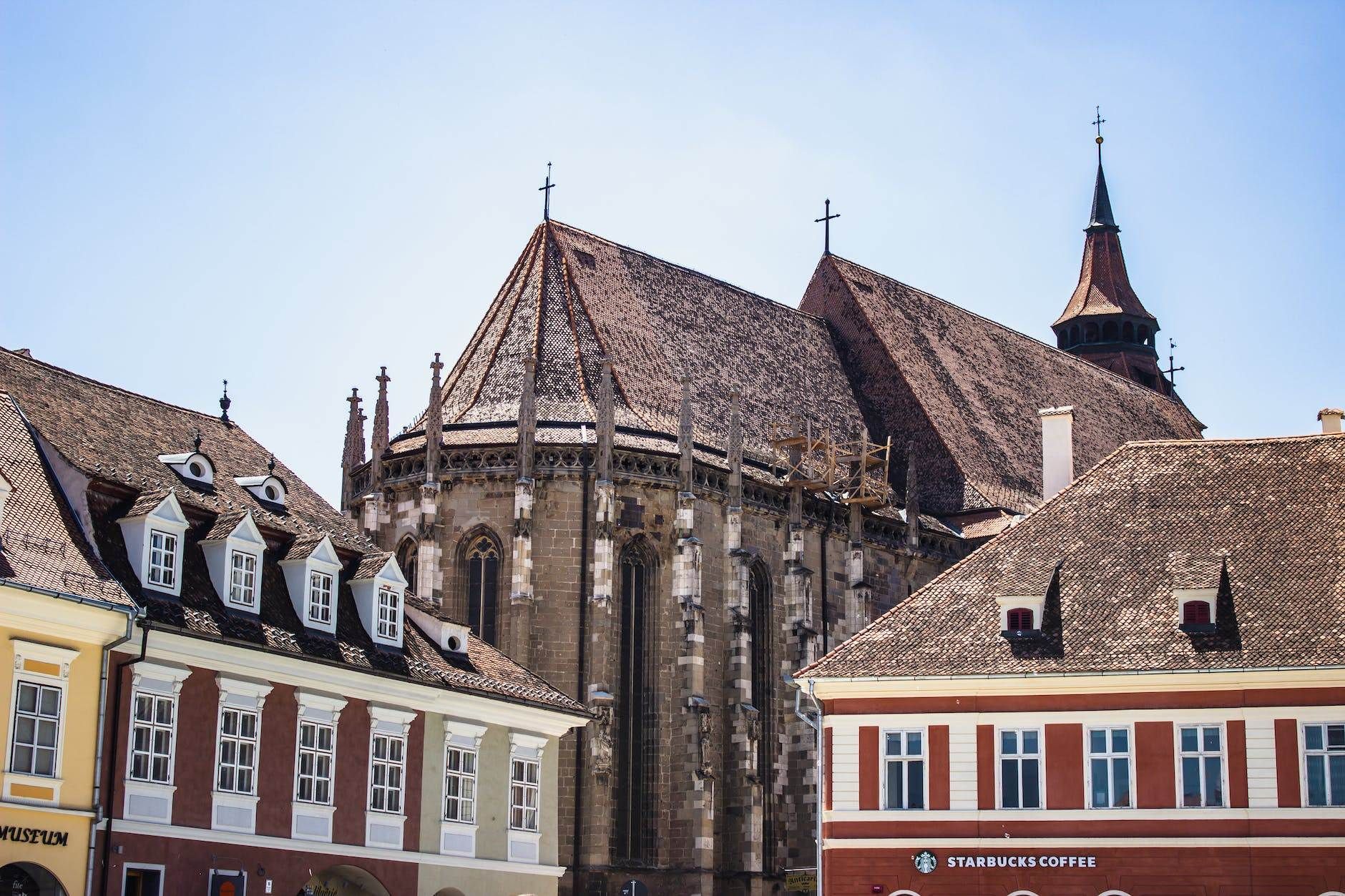 church building under the blue sky