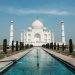 taj mahal under blue sky